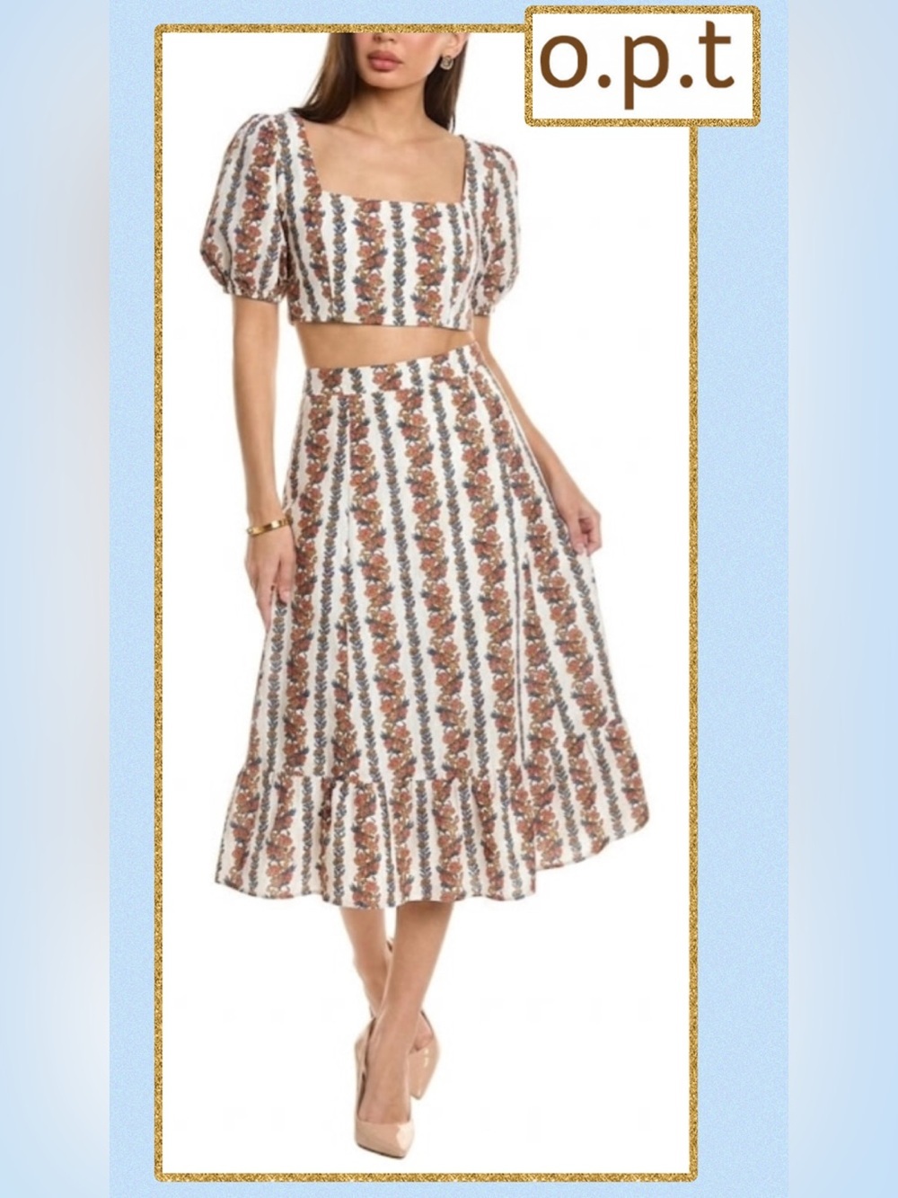 O.P.T. *MisMatched Sizes* Sana Top (LARGE) & Skirt (MEDIUM) Two Piece Set